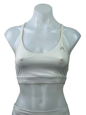 Oner Active Everyday White Racerback Workout Active Sports Bra Crop Tank Top S
